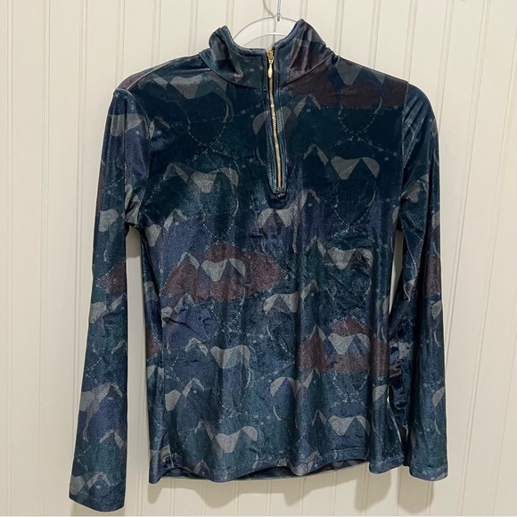 Ronner Sport Tops - Ronner Sport Equestrian Qzip Velour Horse Print